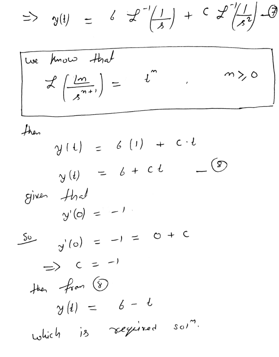 required soim. is which S 6 -t (P) h then from o = C => ylo) = 1- o + c So y (O) put world (7) h 7 + 9 8 = = 171R (1) 2 cit