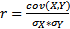 r =9 COV(X,Y) 0x<oy