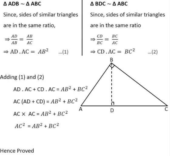 A ADB ~ A ABC Δ BDC «Δ ABC A Since, sides of similar triangles Since, sides of similar triangles are in the same ratio are in