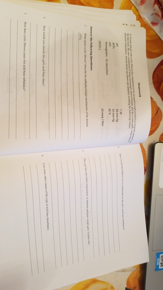 SCAN Homework the last weck She also complained of being increasingly short of breath, and she is noticeably wheeng on A 14-y