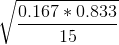 \sqrt{\frac{0.167*0.833}{15}}