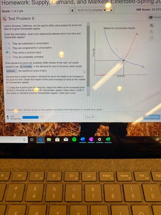 Homework: Supply, Demand, and Markets Extended-Spring 20 Score: 1 of 2 pts 10 of 15 (15 complete) HW Score: 95.659 Text Probl