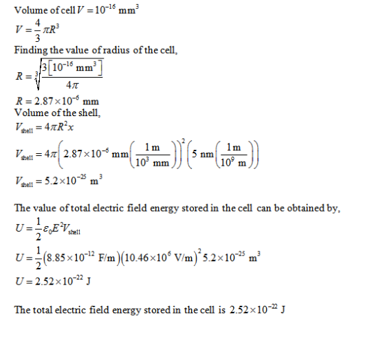 Volume of cell V = 10-16 mm3 4 V Finding the value ofradius ofthe cell 3 10-16 mm 4T R 2.87x105 Volume of the shell mm shell