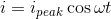 i= lpeak coswt