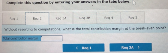 Complete this question by entering your answers in the tabs below. Req 1 Req 2 Req ЗА Req 3B Req 4 Req 5 Without resorting to