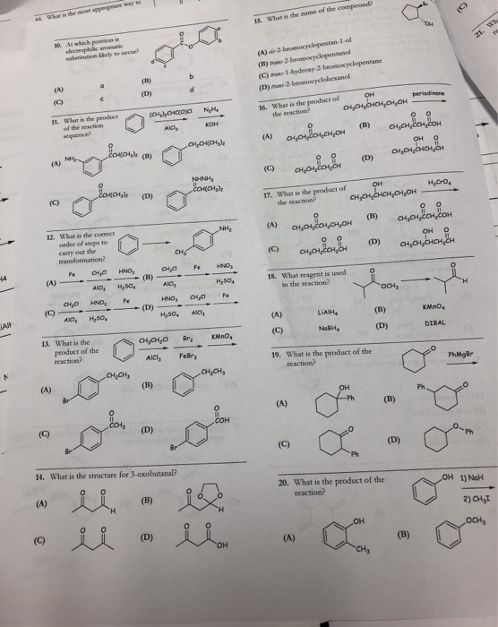 har is the most appenpriane way to 44 What is the name of the compound? 15 (C) Ar which position is electrophic anmatic sabet