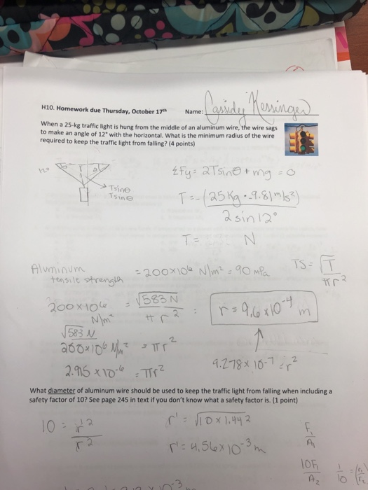 H10. Homework due Thursday, October 17th 110 Homework due Thursday, October 1su name. Lasides Ressingen Name: CO When a 25-k