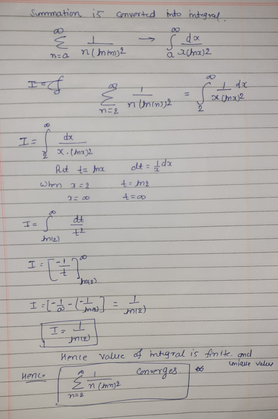 Summation is converted converted into integral E s dx ă acha) 2 n=a n (mme IG Me x (ha)2 n thing2 n=2 dx I Ž X. (na)2 Put to