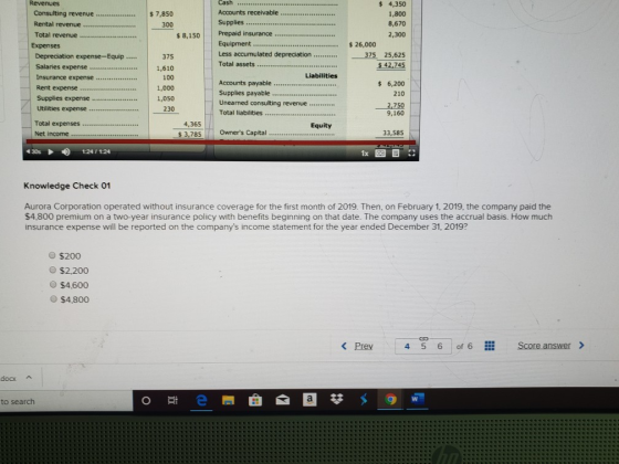 $ 7,850 300 $ 8,150 Revenues Consulting revenue .... Rental revenue ..... Total revenue ........... Expenses Depreciation exp