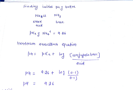 Finding initial phy butter Миа мек acid ми be рка 1 N441 - 4 26 Henderson Hasselbach equation pu= pk at log [conjugate base]