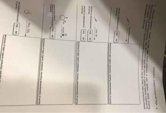 at all stereocenters. Also, fia in be included in the baxes. 204 HC 2 points 2 points] EI rate limiting step of YES NO 14 YES·NO