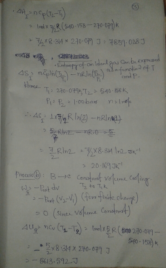 AH = ncp (227) Im x 7R(540-158 - 270.079) 7x8.314 * 2701079 J: 7859.028) Entropy of an ideal gas Can be expressed as a functi
