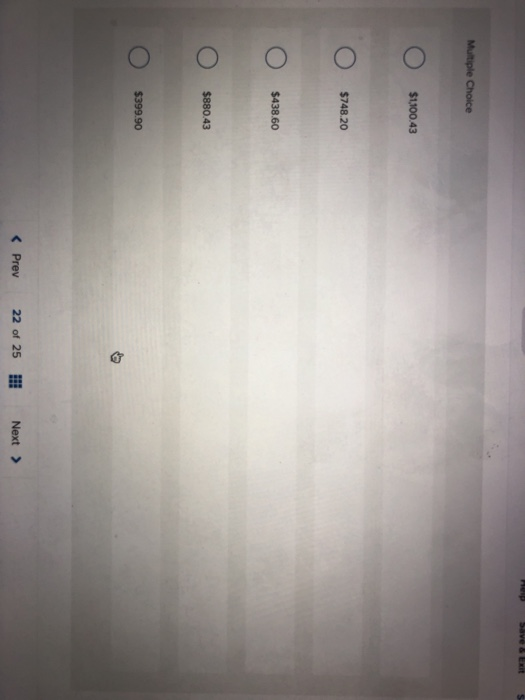 $1100.43 $748.20 $438.60 $399.90 < Prev 22 of 25 Next>