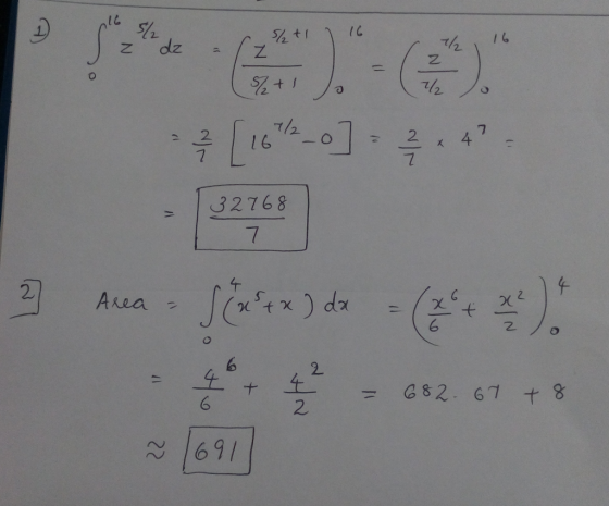 [16_0] 2.4. 32768 K 2 Area - J Ex rex) dx = (1 + x) S u ON = 682.67 + 8