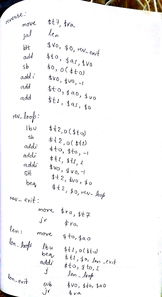 jal ten bt vo sb add t, 4a0, vo loep adds 4to, 3b,-! addi L, sti,i addi $vo, 4 vo,- en * addi $to, รุ่ to, L Jr 4 va