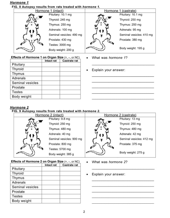Hormone 1 FIG. 8 Autopsy results from rats treated with hormone 1. Hormone 1 Cintact) Pituitary: 10.1 mg Thyroid: 245 mg Thym