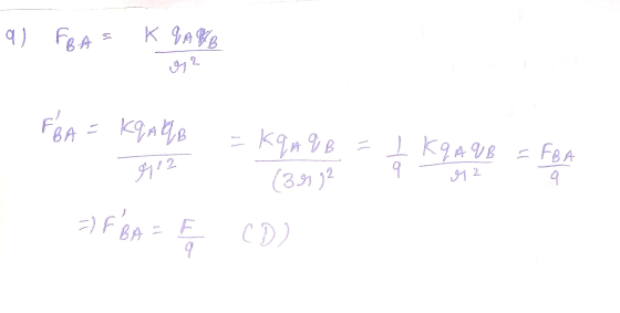 q) FBAS K QAYB or FBA - ке, Ай, в =KqA UB KqAUB - FEA 912 (39)12 02 =) FBA = F CD)