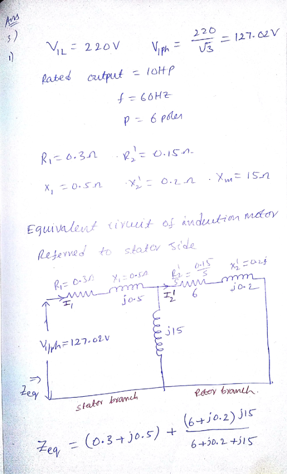 226 ILこ 22.0V 1,27. C2V lated cuputoHp Equivalent tiruut of induutm mde 2- 2 fakov