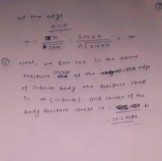 2 at the edge aco 3.14 X 9 - 2 3.14 xo Nowl, we can see in in the above Stress fracture the at the end of the edge of infinit