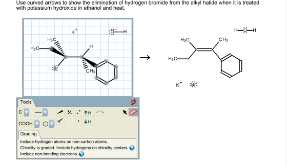 Use curved arrows to show the elimination of hydro