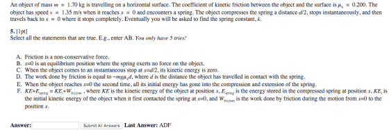 Image for An object of mass m = 1.70 kg is travelling on a horizontal surface. The coefficient of kinetic friction betw