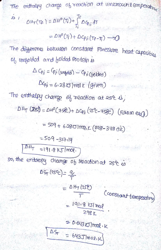 t empesatit The esthalpy champ ob cochon at L betwoon constomt poressure heot capadtes Cconstonttempeauve 下ー 298 Y