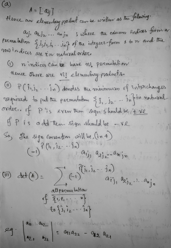 permutation J1, J2, Jg -- Joy of the integers foom 1 to n and the (a) Aij, azja. A = [aij] Hence an -(0) elementary po lut pr