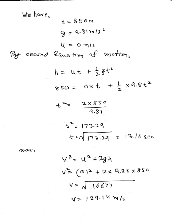 We have h= 850m 2. 173.29 V6 677