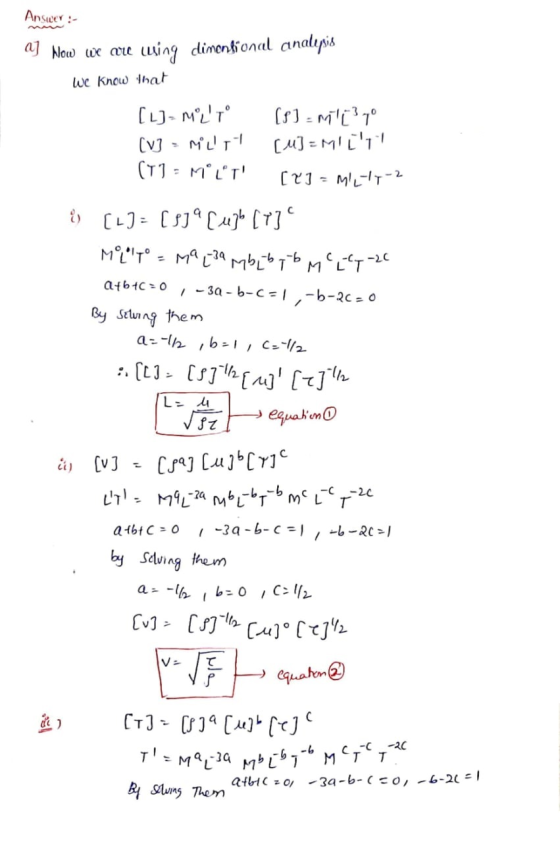Answer: aj Now we are wing dimentional analepis We know that с [L] MOLTO [8] - n111? yº (v] - Millst [u]=MILY (T1 - M°LT [2]