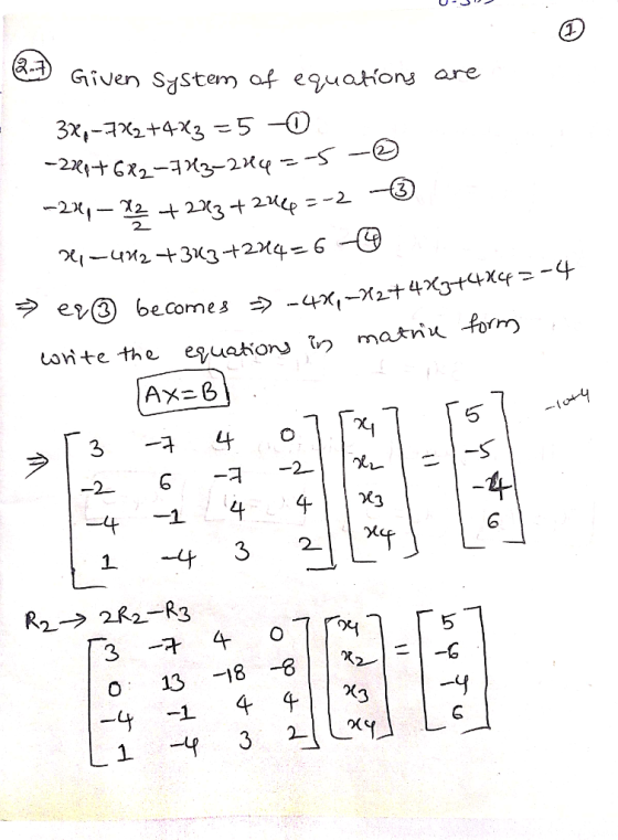 Given Sjstem af eguaton are 3 6-G 4 matriu -form 1 43 О. 13-18-811%. 1-1-G 2-| | χ