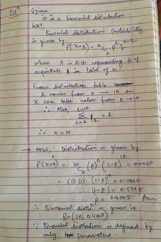 Sol - Given L it is a binomial distribution - WKT I Binomial distribution probability is given by plX=8). n a n nor where x