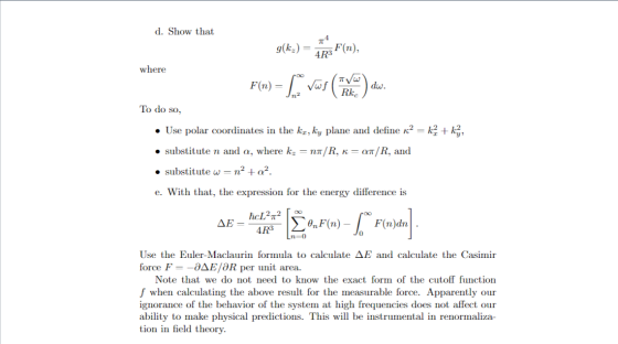 d. Show that where 9(2-) = sehr F(n), F(n) = L. Vos (hy) diw. To do so, • Use polar coordinates in the ki, ky plane and defin