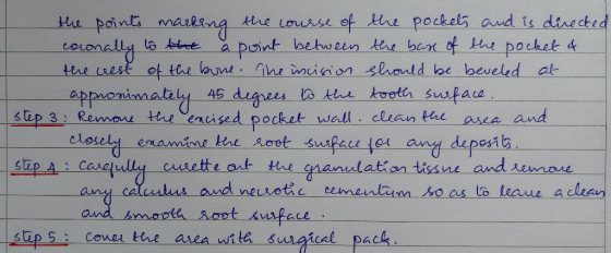 the points marking the course of the pockets and is directed coconally to the a point between the base of the pocket 4 the re