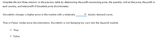 Complete the last three columns in the previous table by determining the profit-maximizing price, the quantity sold at that p