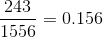 \frac{243}{1556}=0.156