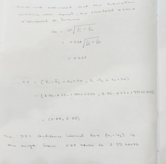 since ee assumed that Population standard error radiance tre equal 2 as follows is combuted th SP se p. 938 HO 35/76 + = 0.43