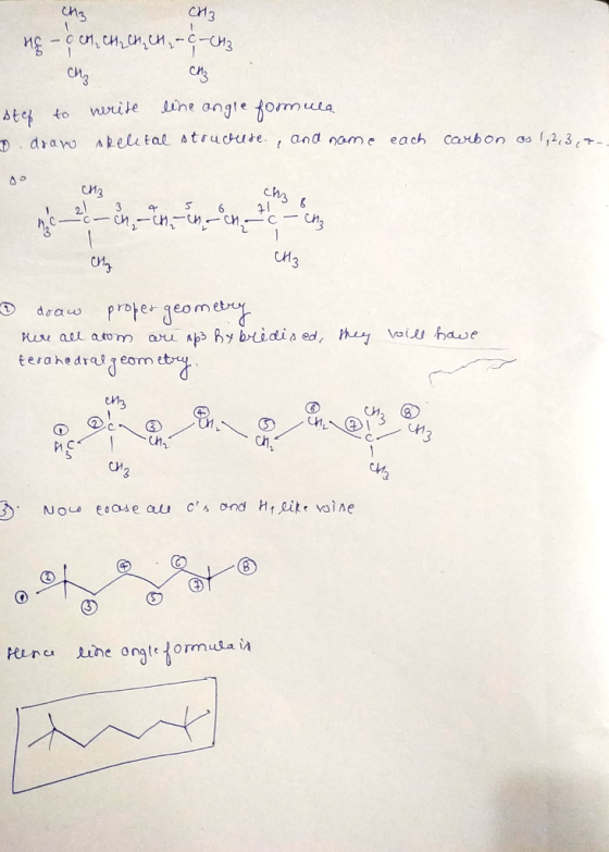 chz CH3 18- 0 CM, CHL CH, CH - C- CH3 step to nerite line angle formula o drano skeletal structure and name each carbon as 1,