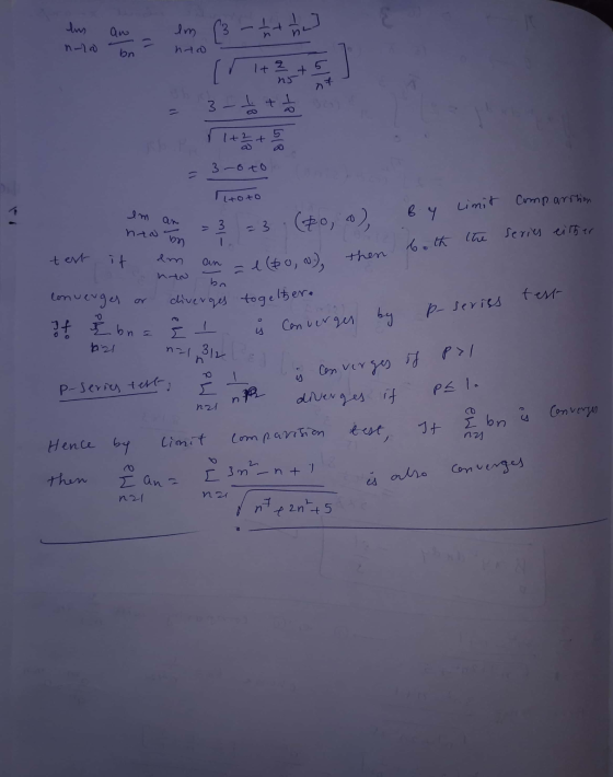 eus an - nua bo lm (3-1 + 1 he] nao - 3-1 tto Mitte - 3-oto. Ttoto hawa n = 3 = 3 (20, 0), By Limit comparchion series either