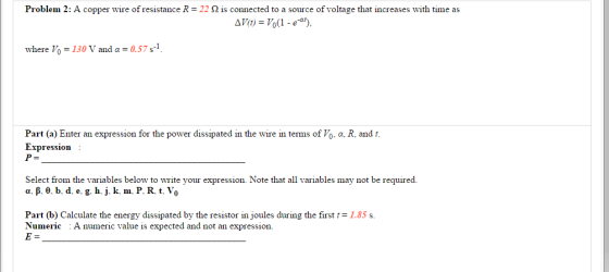 A copper wire of resistance R = 22 Ohm. is connect
