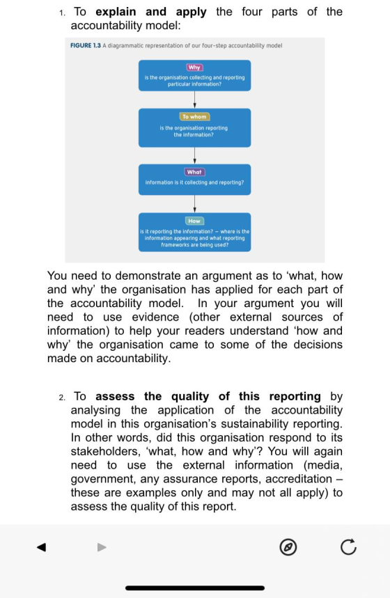 1. To explain and apply the four parts of the accountability model: FIGURE 1.3 A diagrammatic representation of our four-step