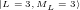 \tiny |L=3,M_L=3 \rangle