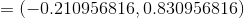 =(-0.210956816 ,0.830956816 )