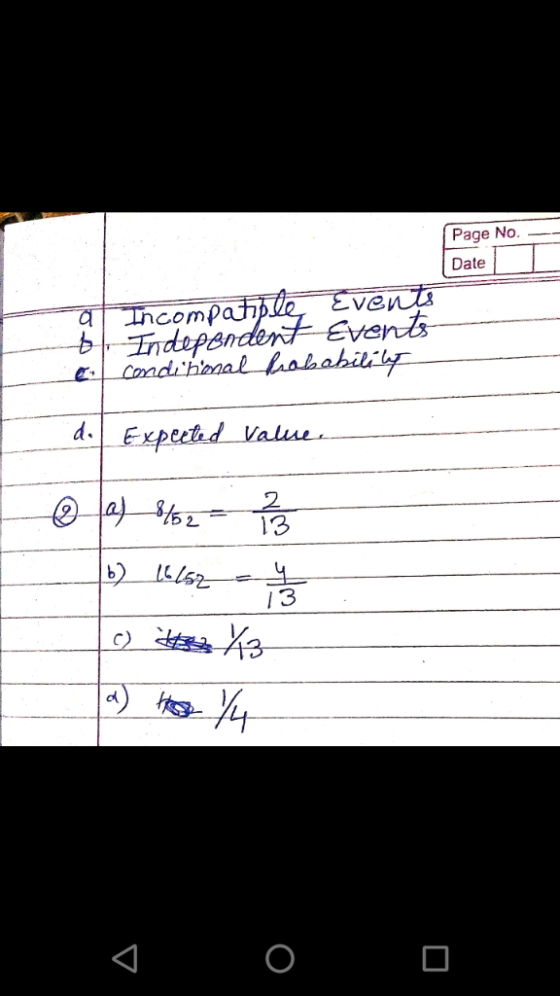 Page No.- Date d Expetd value /3 C)