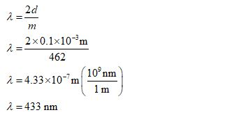 2d 17 2×0.1×10-3m に 462 に4.33×10-7 m 10 nm 2 433 nm