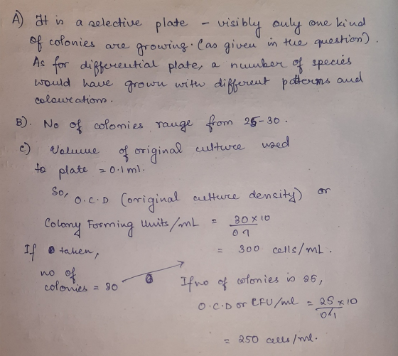 A It is a selective plate - visibly only one kind ronies are growing Cas given in the question). As for differential plate, a