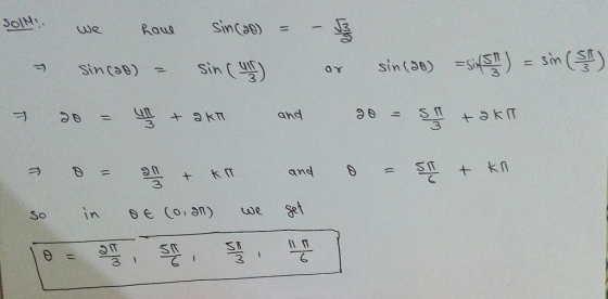 soll! we have sincao) = – 3 a sincab) = sin cur or sin(80) =sif) = sin (SA) do = 1 + akh and go = SI +ak o – SI & kl - so 10