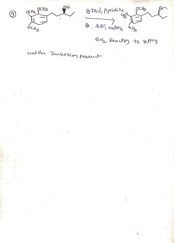 orang pelau Ted, Pyridine och son o libr, actone att SN2 Reaction to getting OCH3 waldey Inversion product