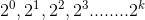 2^{0},2^{1},2^{2},2^{3}........2^{k}