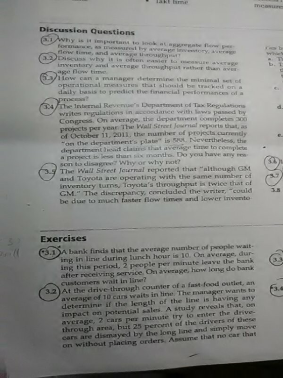 lakt time measure which b. I Discussion Questions ( Why Is It portant to look a formance, as measured by average Inventory av