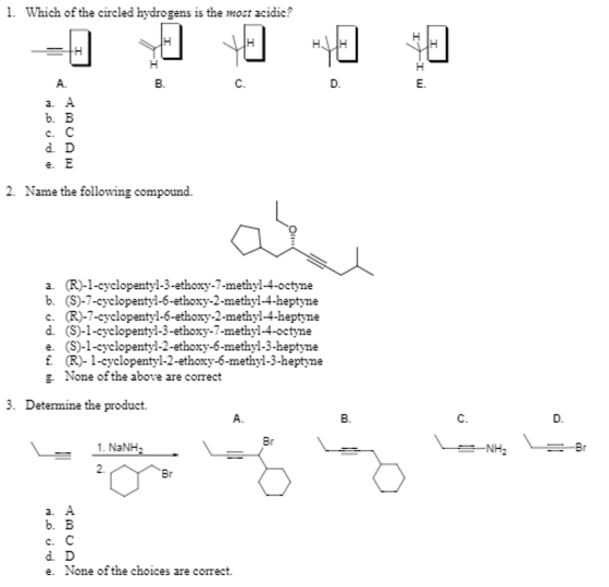 Which of the circled hydrogens is the mozi acidic?